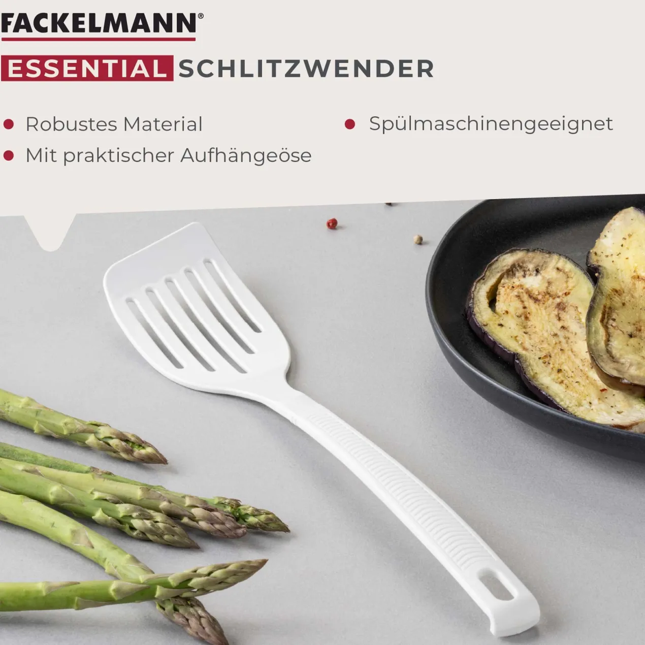 Pfannenwender Essential, cremeweiß