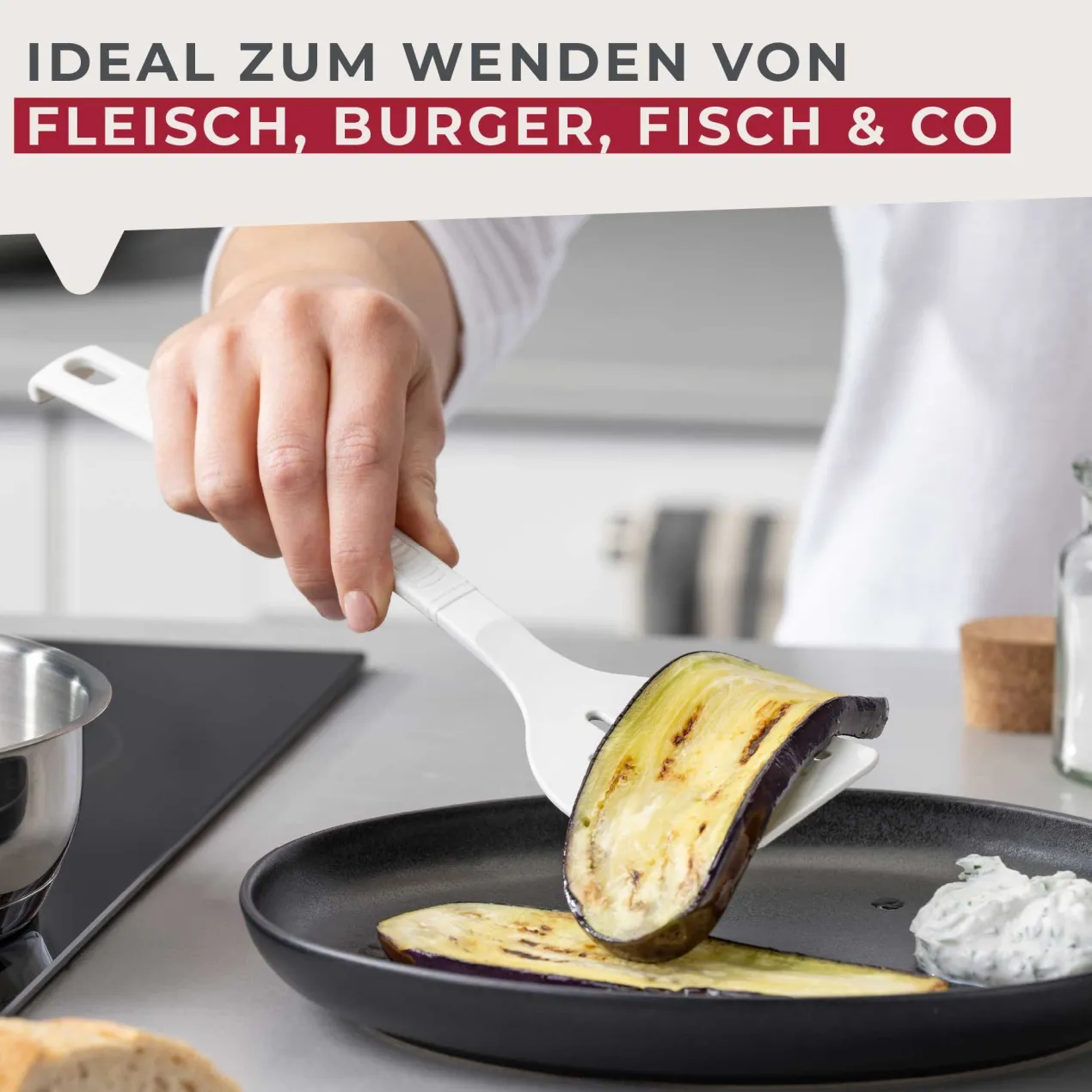 Pfannenwender Essential, cremeweiß