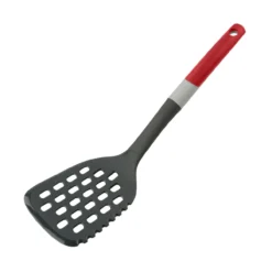 Pfannenwender mit Schneidfunktion, 34cm ,rot