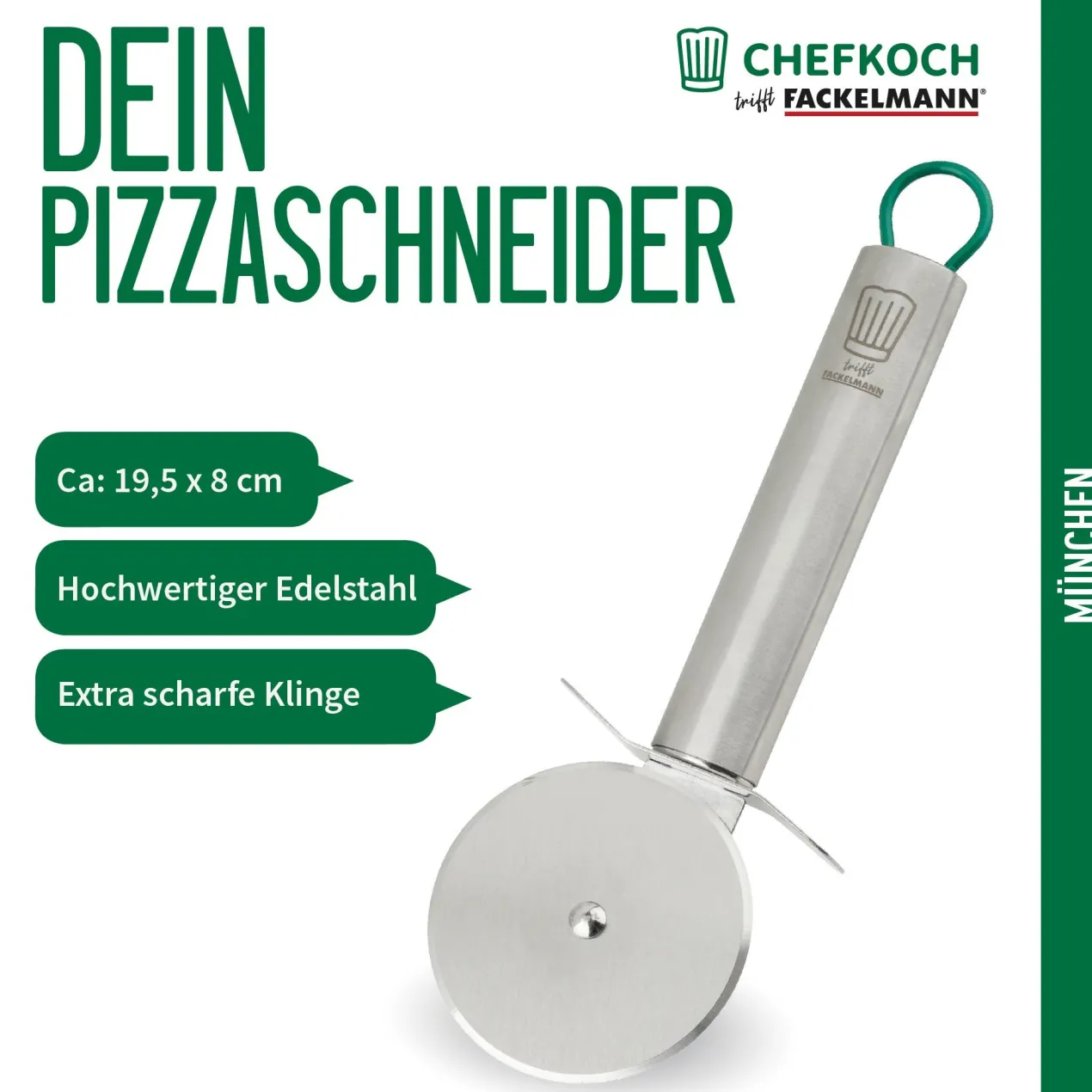 Pizzaschneider München, 20cm, Edelstahl