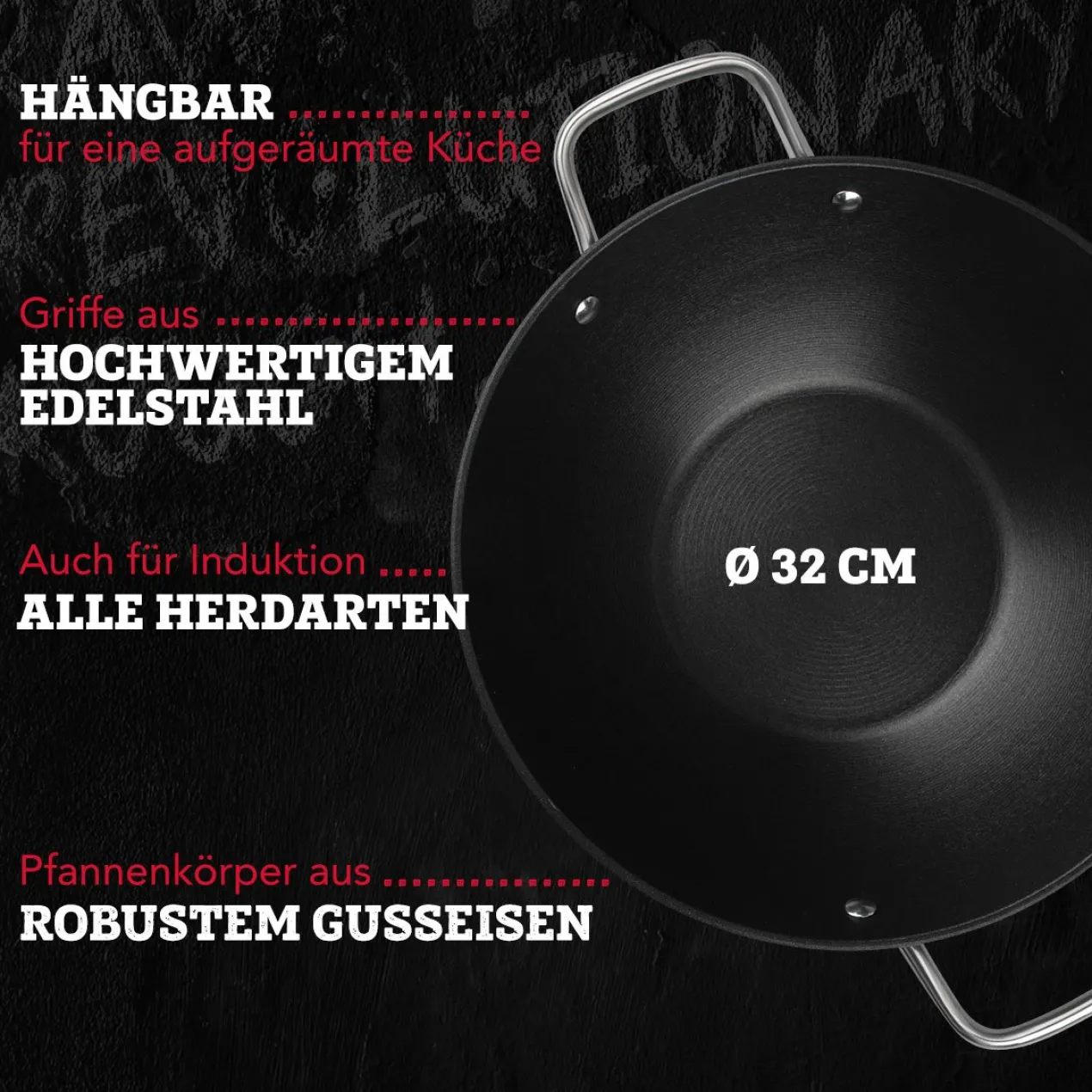 Profi Wok Force, antihaft, Ø32cm
