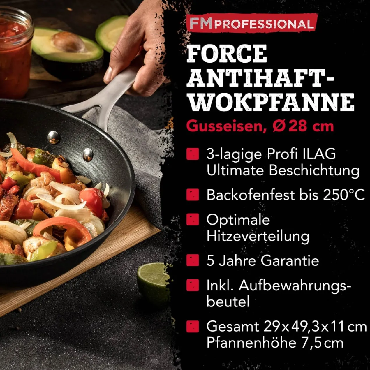 Profi Wokpfanne Force, Ø28cm