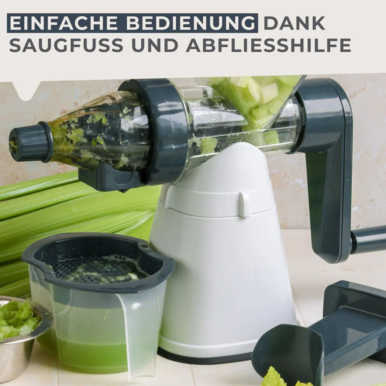 Saftpresse mit Behälter #easyprepare, manuell, 3-teilig
