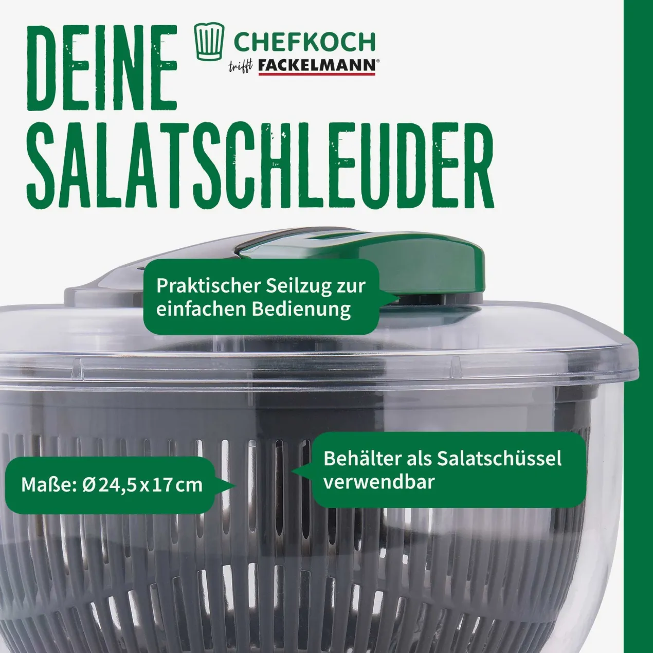 Salatschleuder mit Stopp-Taste