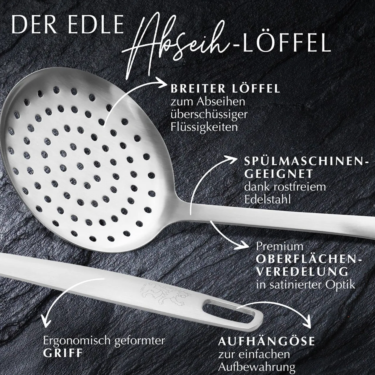 Schaumlöffel Satin, 32cm, Edelstahl