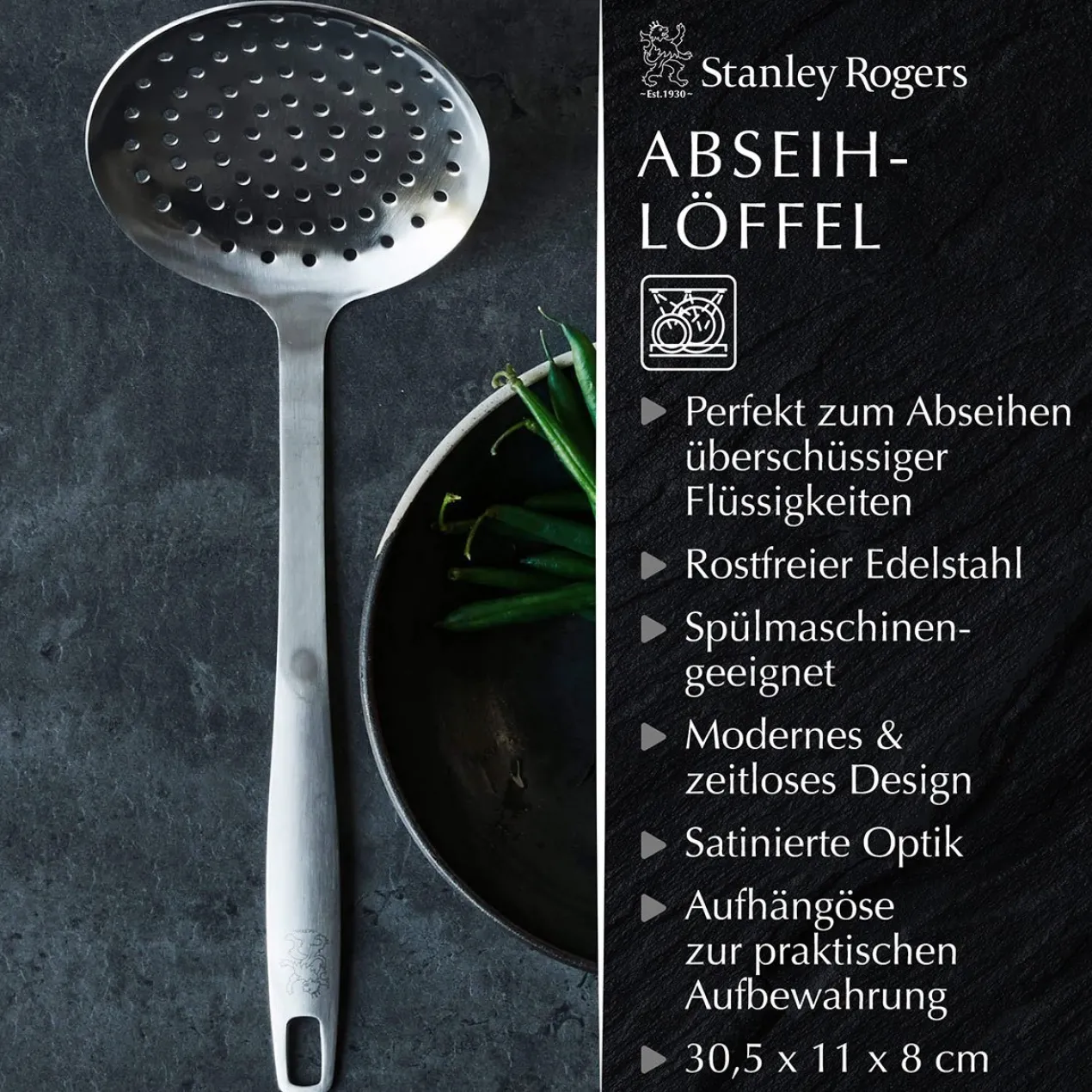 Schaumlöffel Satin, 32cm, Edelstahl