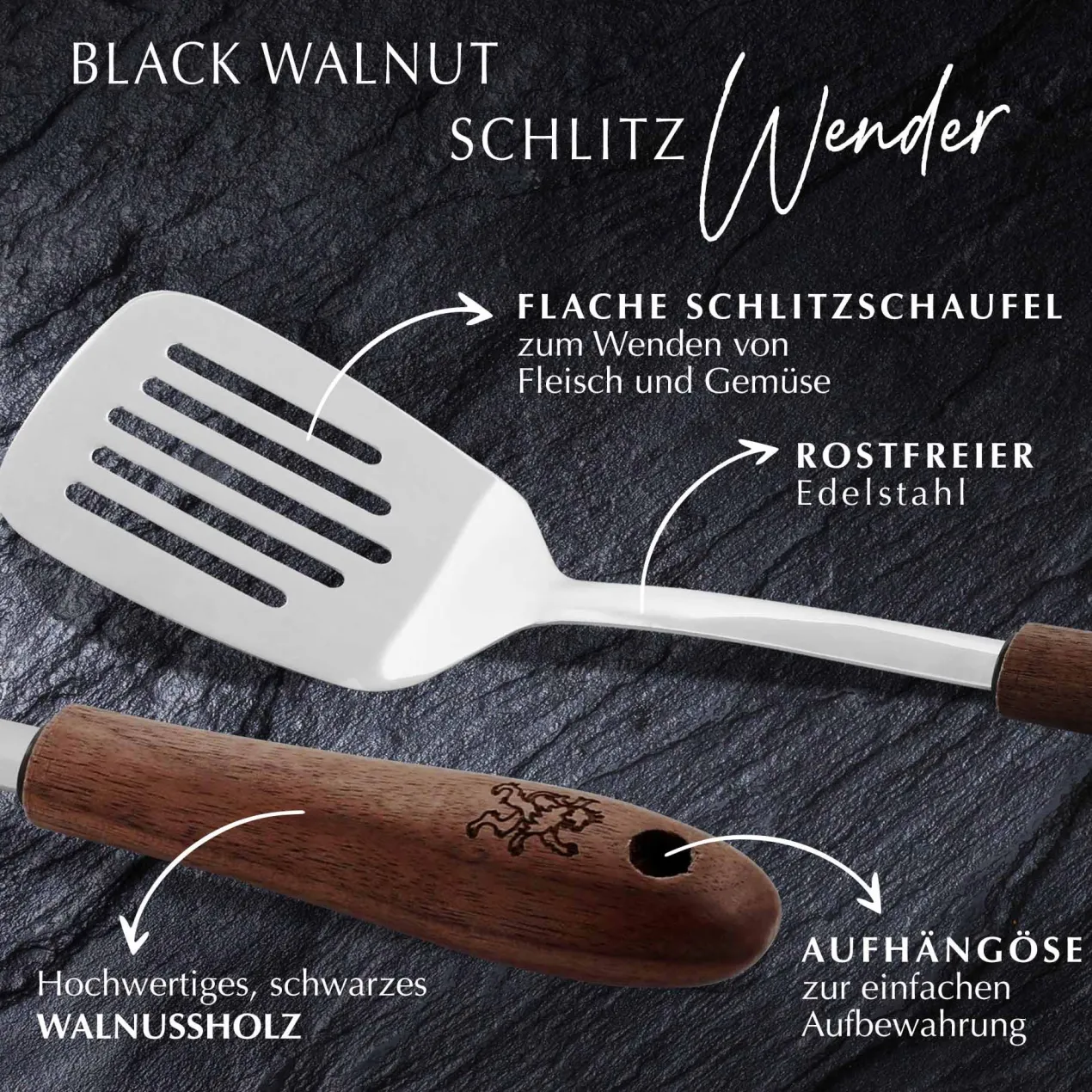 Schlitzwender Black Walnut, 32cm, Walnussholz