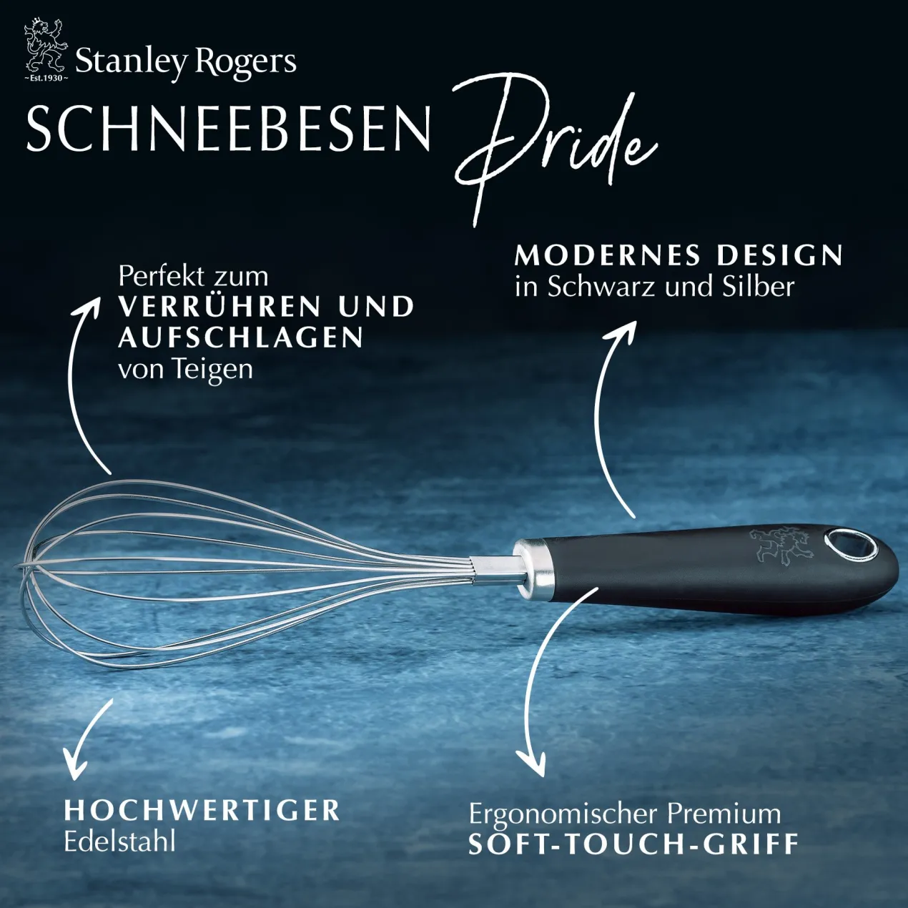 Schneebesen Pride, 28cm, Edelstahl