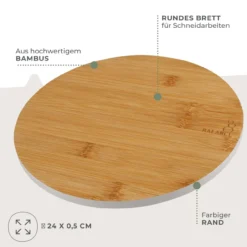 Schneidebrett rund Balance, 24cm, Bambus