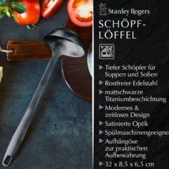 Schöpflöffel Satin, schwarz, Edelstahl