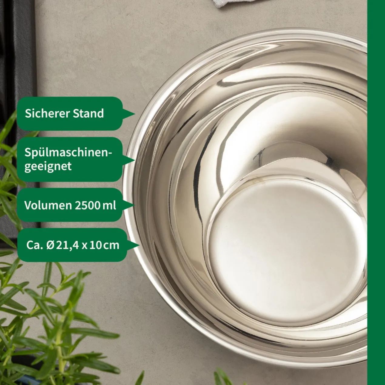 Schüssel, 2,5 l, Edelstahl