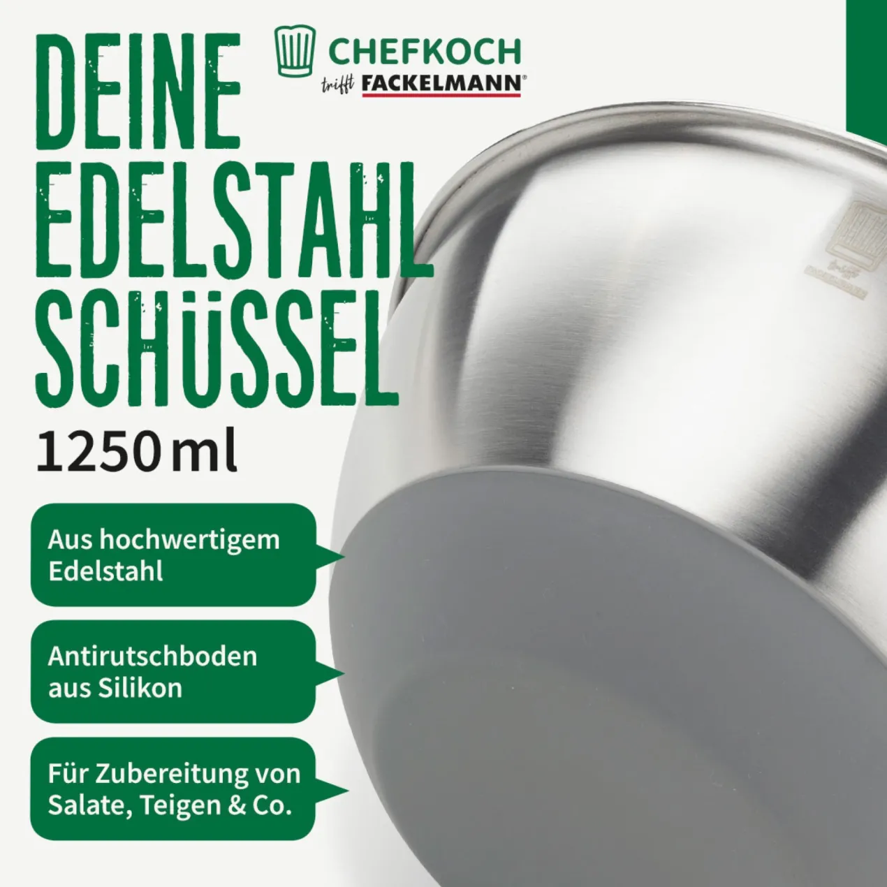 Schüssel, 1,25 l, Edelstahl