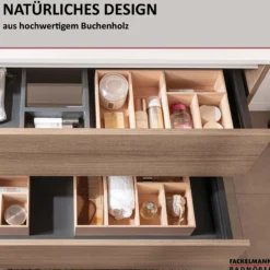 Schubkastenbox 26x7x32,1 cm, Buchenholz