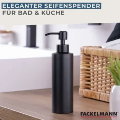 Seifenspender, 350ml, schwarz matt, Edelstahl