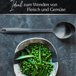 Servierlöffel Satin, schwarz, Edelstahl