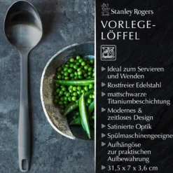 Servierlöffel Satin, schwarz, Edelstahl