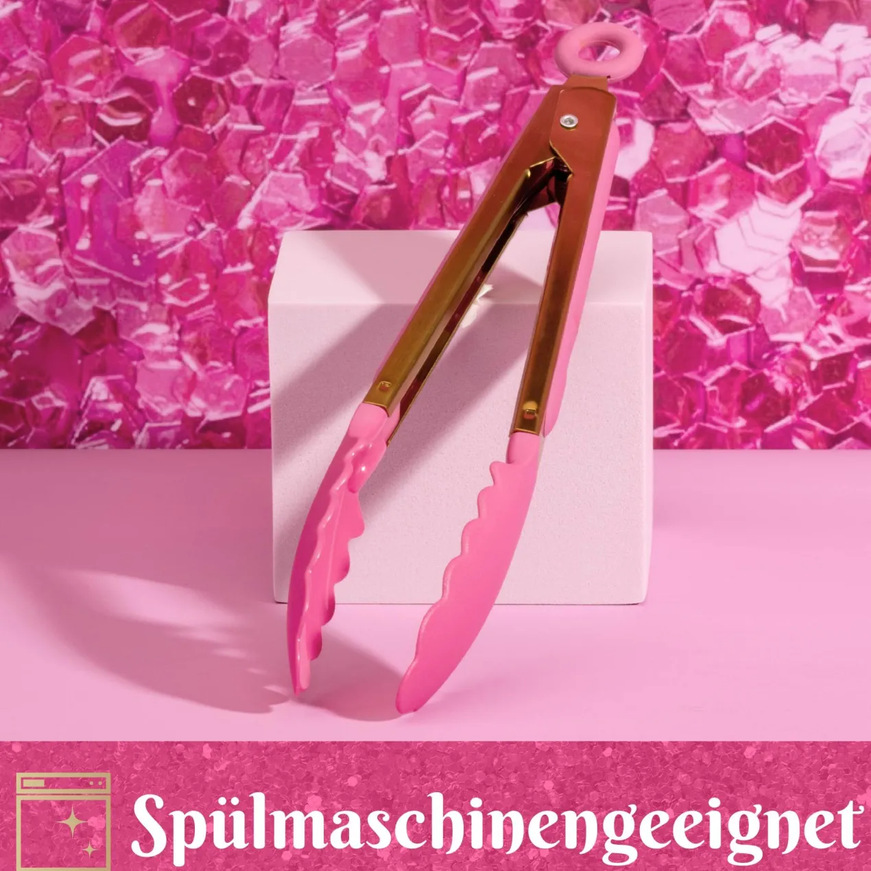 Servierzange, pink gold