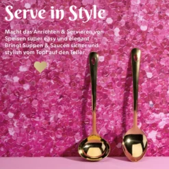 Set Schöpf- und Servierlöffel, gold, 2-tlg.