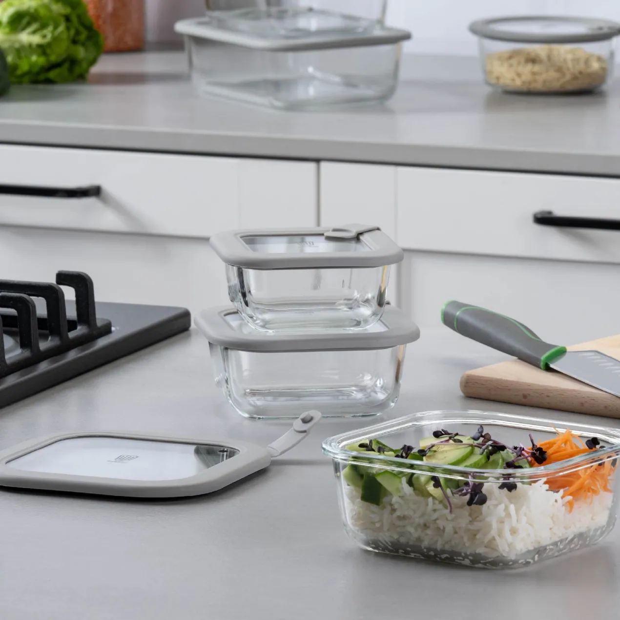 Set Vorratsgläser "Alles aus Glas", viereckig, 3-tlg.