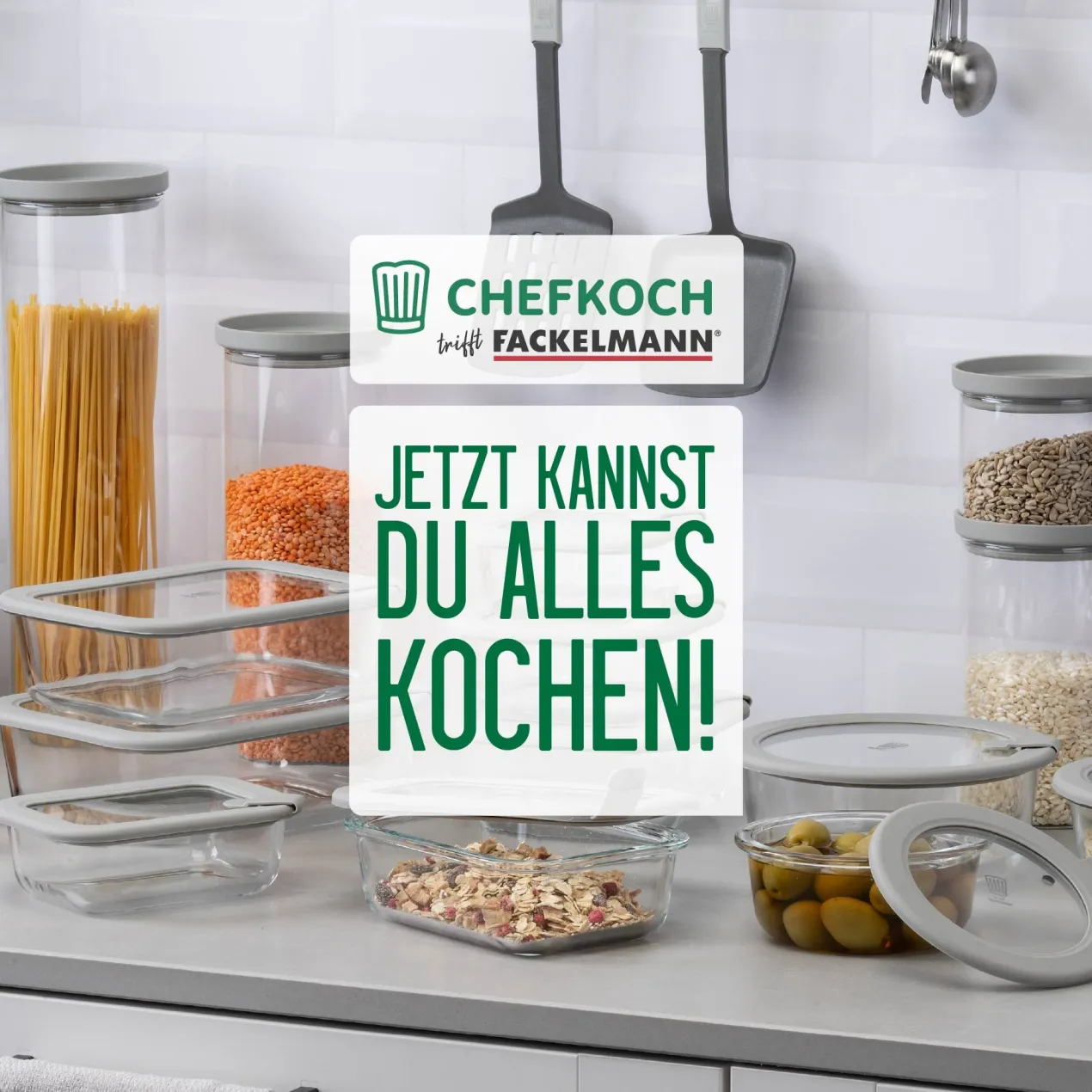 Set Vorratsgläser "Alles aus Glas", viereckig, 3-tlg.