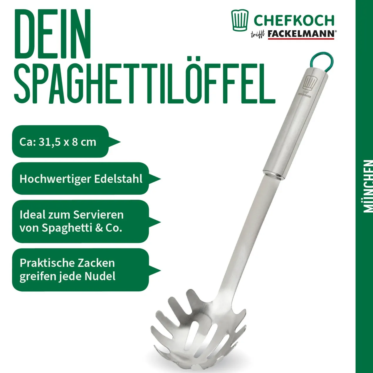 Spaghettilöffel München, 31cm, Edelstahl