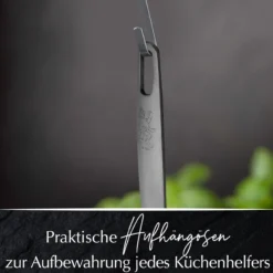 Spaghettilöffel Satin, schwarz, Edelstahl
