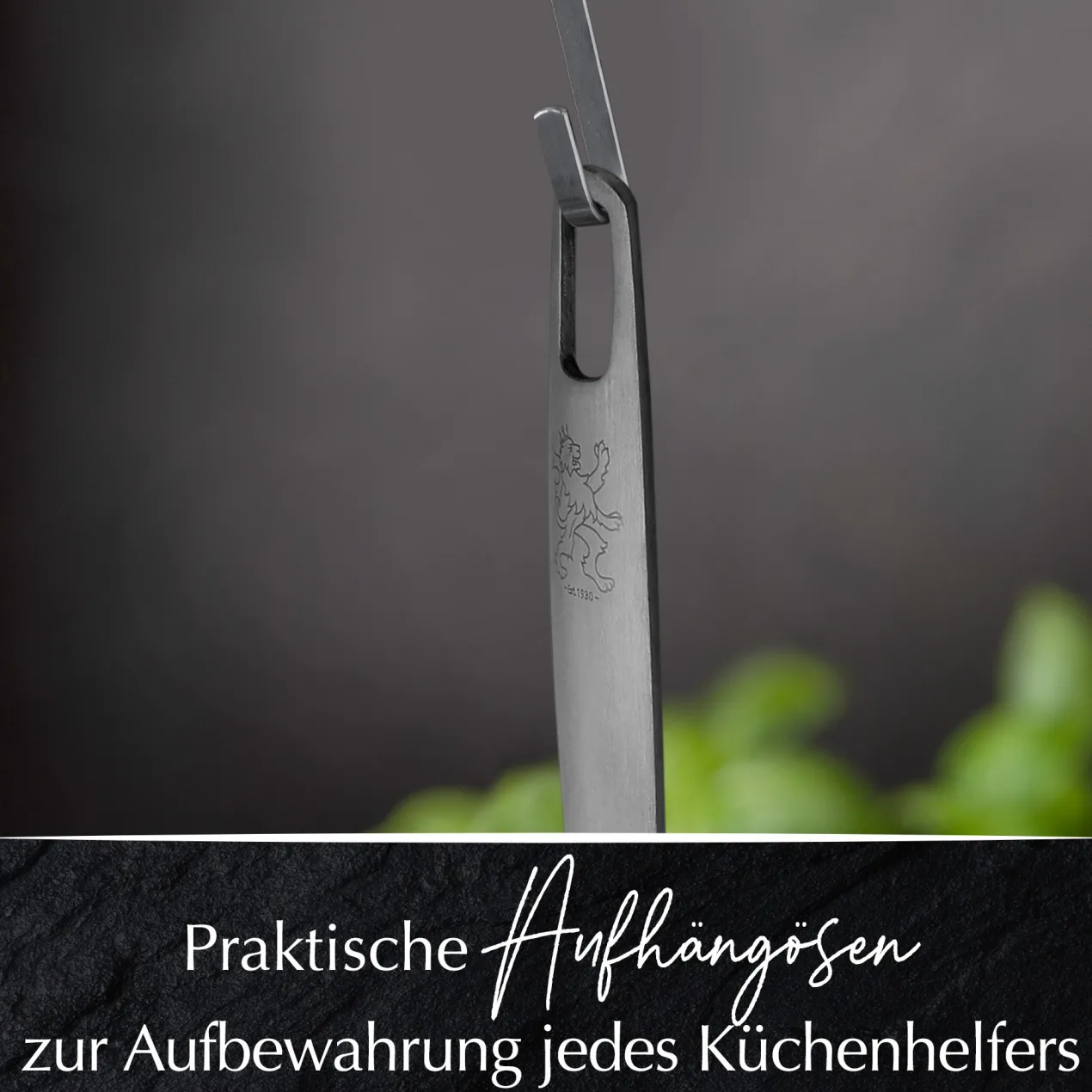 Spaghettilöffel Satin, schwarz, Edelstahl