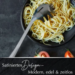 Spaghettilöffel Satin, schwarz, Edelstahl