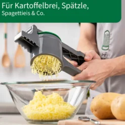 Spätzlepresse mit 3 Lochscheiben, 4-teilig