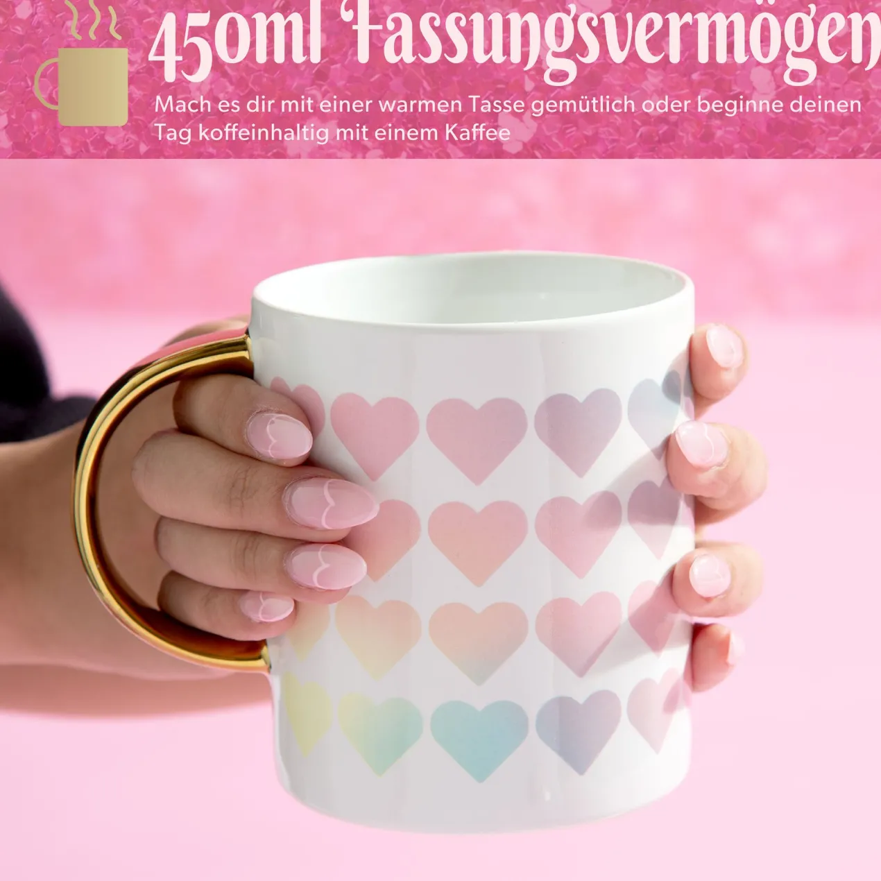 Tasse "Herzen", 450ml