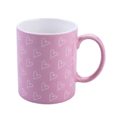 Tasse mit Herzen Pink Weiß, 350ml