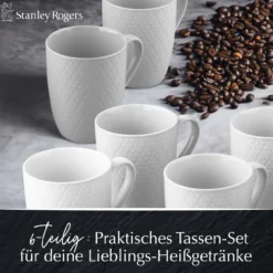 Tassen weiß, 340ml, 6er Set