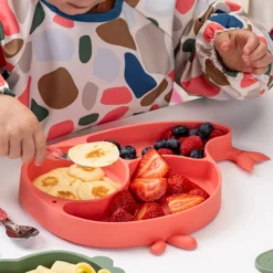 Teller mit Saugnapf Mini Cooking, Wal, unterteilt, Silikon