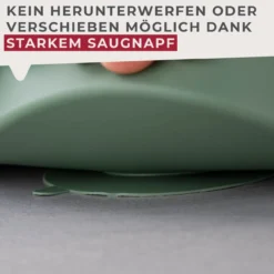 Teller mit Saugnapf Mini Cooking, Dino, unterteilt, Silikon