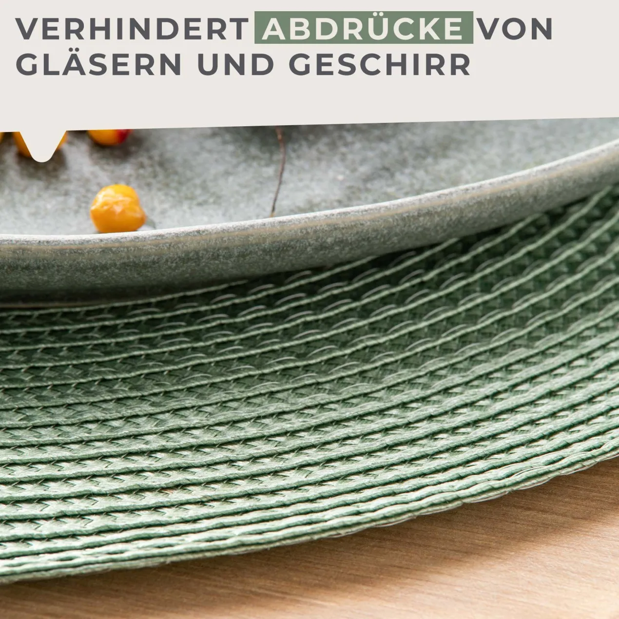 Tischset Balance, grün, Ø38cm, 2 Stück
