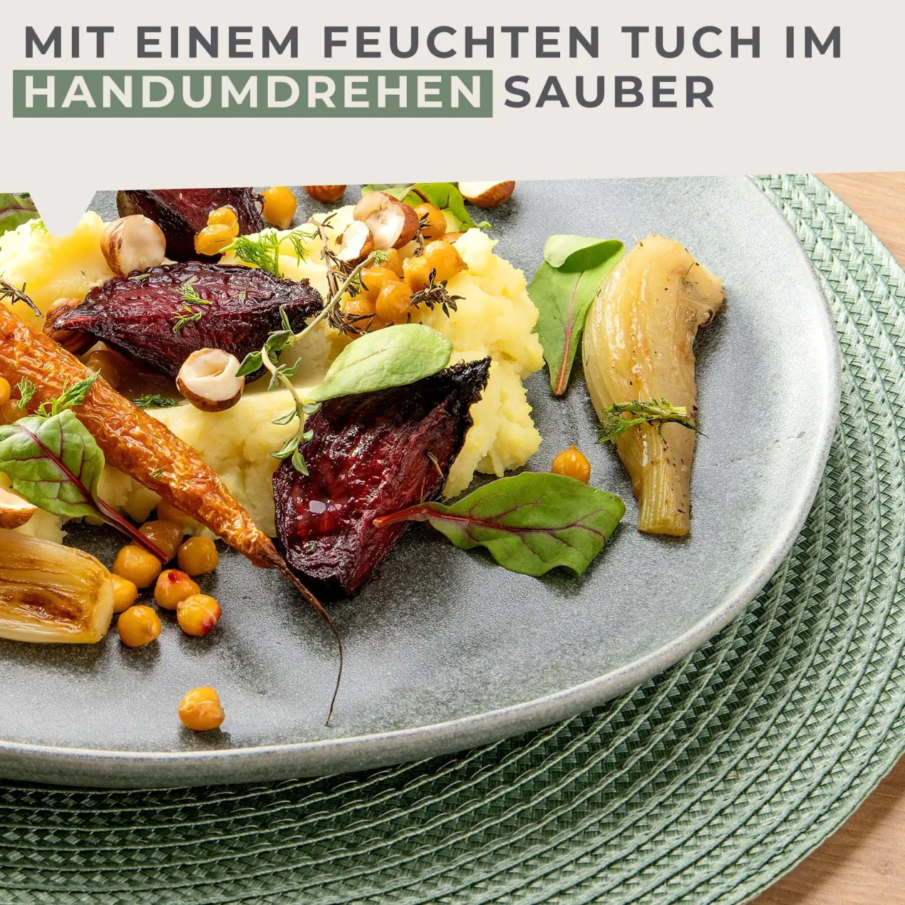 Tischset Balance, grün, Ø38cm, 2 Stück