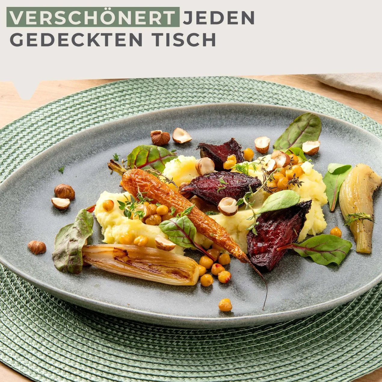 Tischset Balance, grün, Ø38cm, 2 Stück