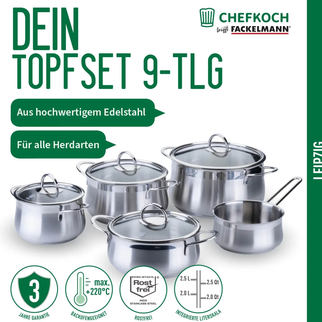 Topfset Leipzig, 9-teilig