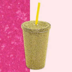 Trinkbecher Gold, Strass, 500ml