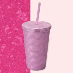 Trinkbecher Pink, Strass, 500ml