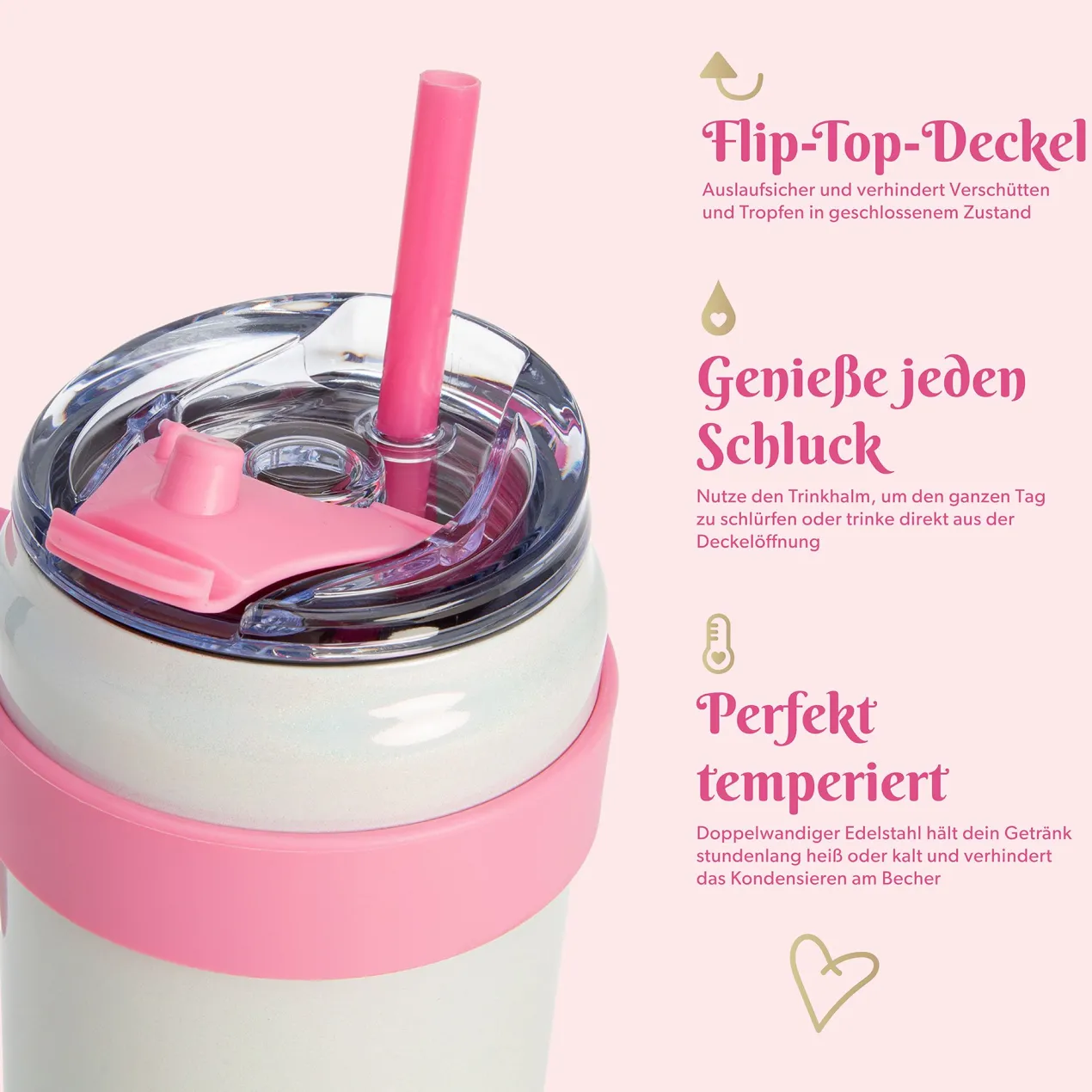Trinkbecher Weiß, 1 L