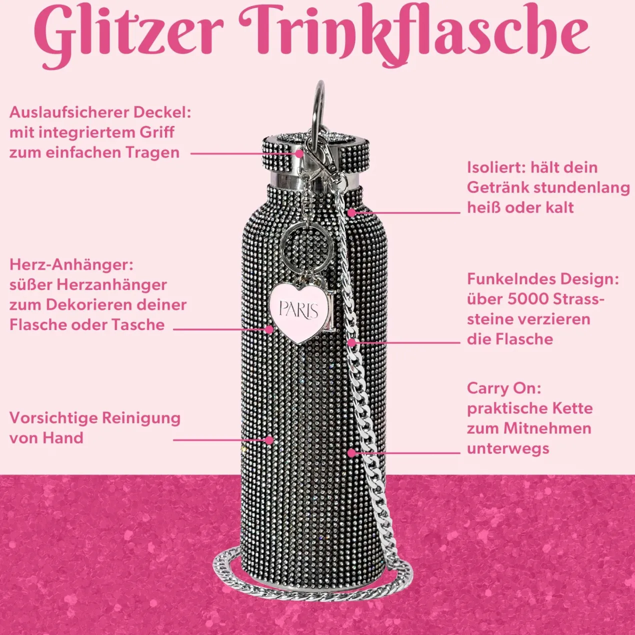 Trinkflasche Schwarz, 750ml