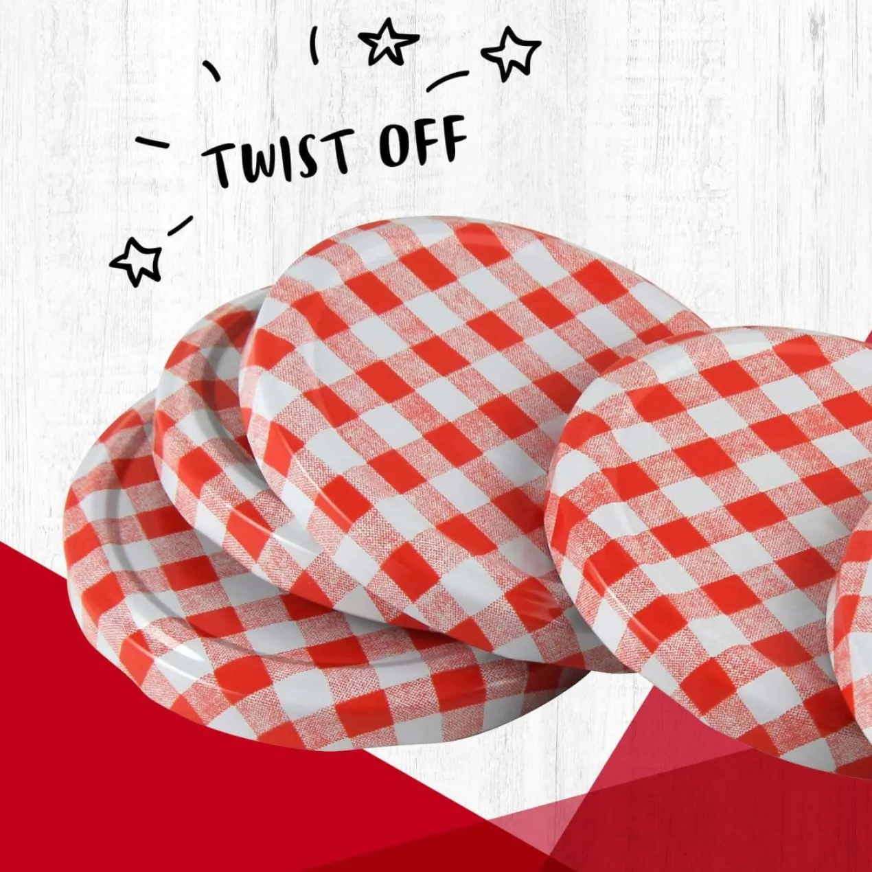 Twist-Off-Deckel Karo, 6-teilig