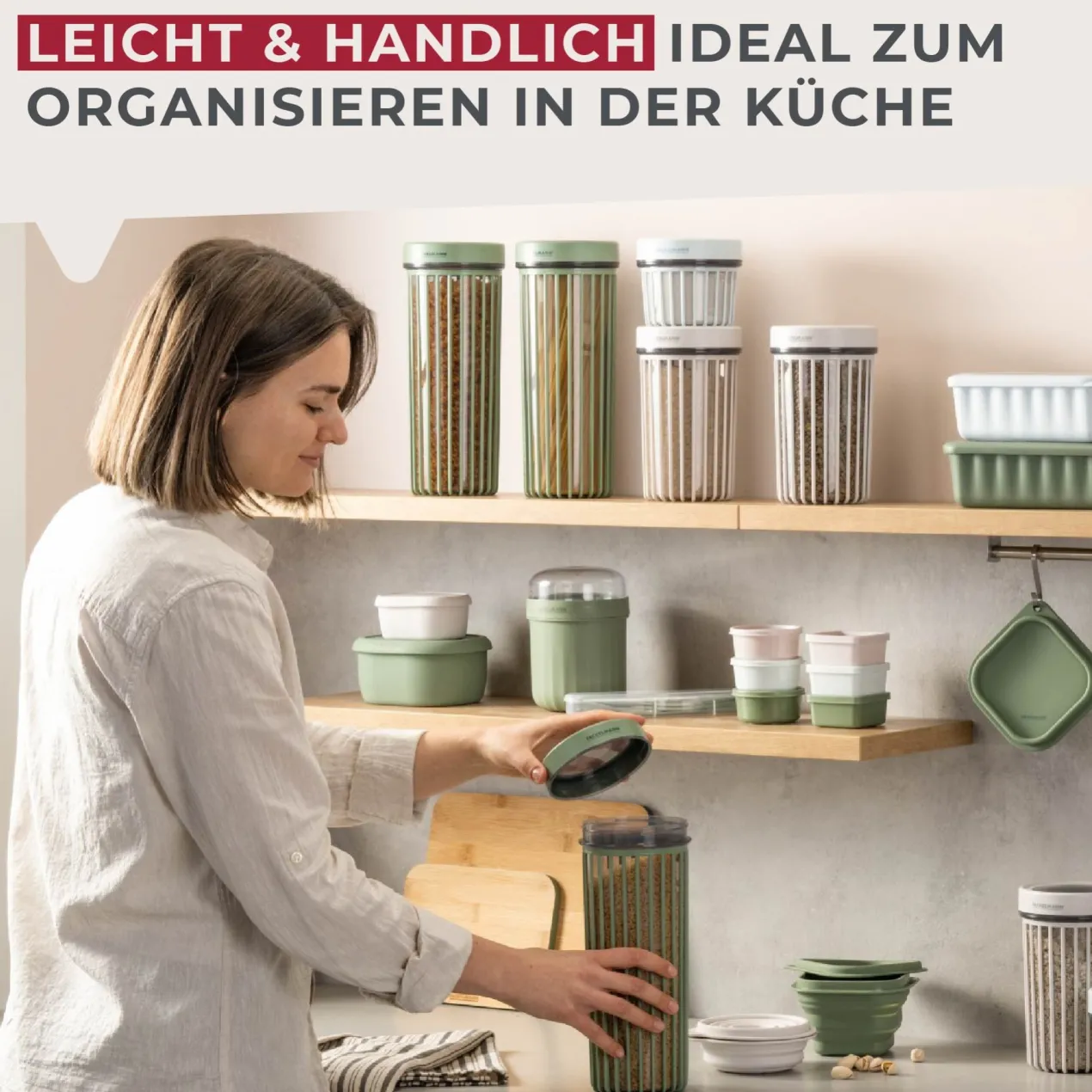 Vorratsdose Be The Move, gerillt, 1,7L, hellgrün