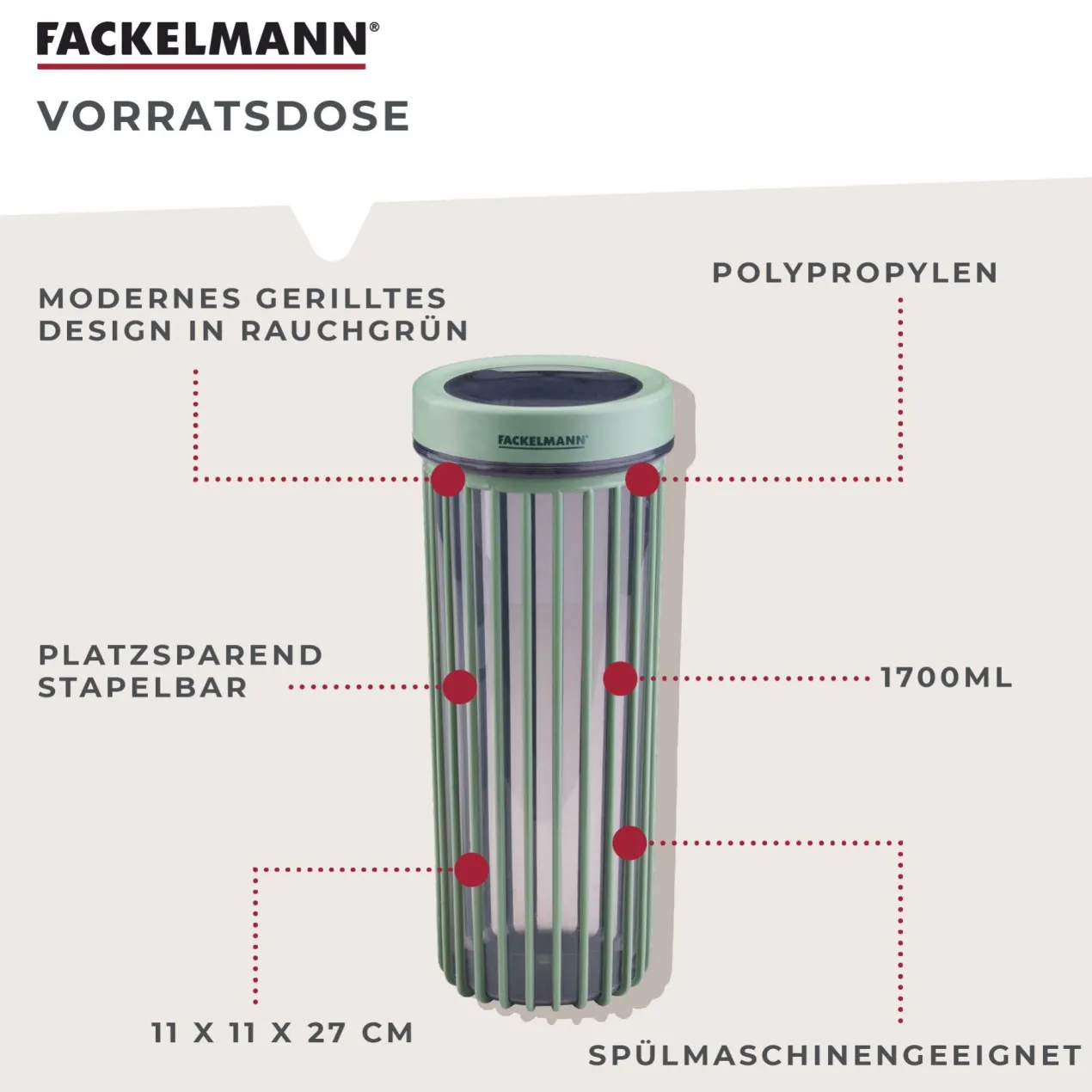 Vorratsdose Be The Move, gerillt, 1,7L, hellgrün