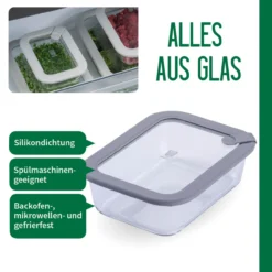Vorratsdose Glas, eckig, 1050ml