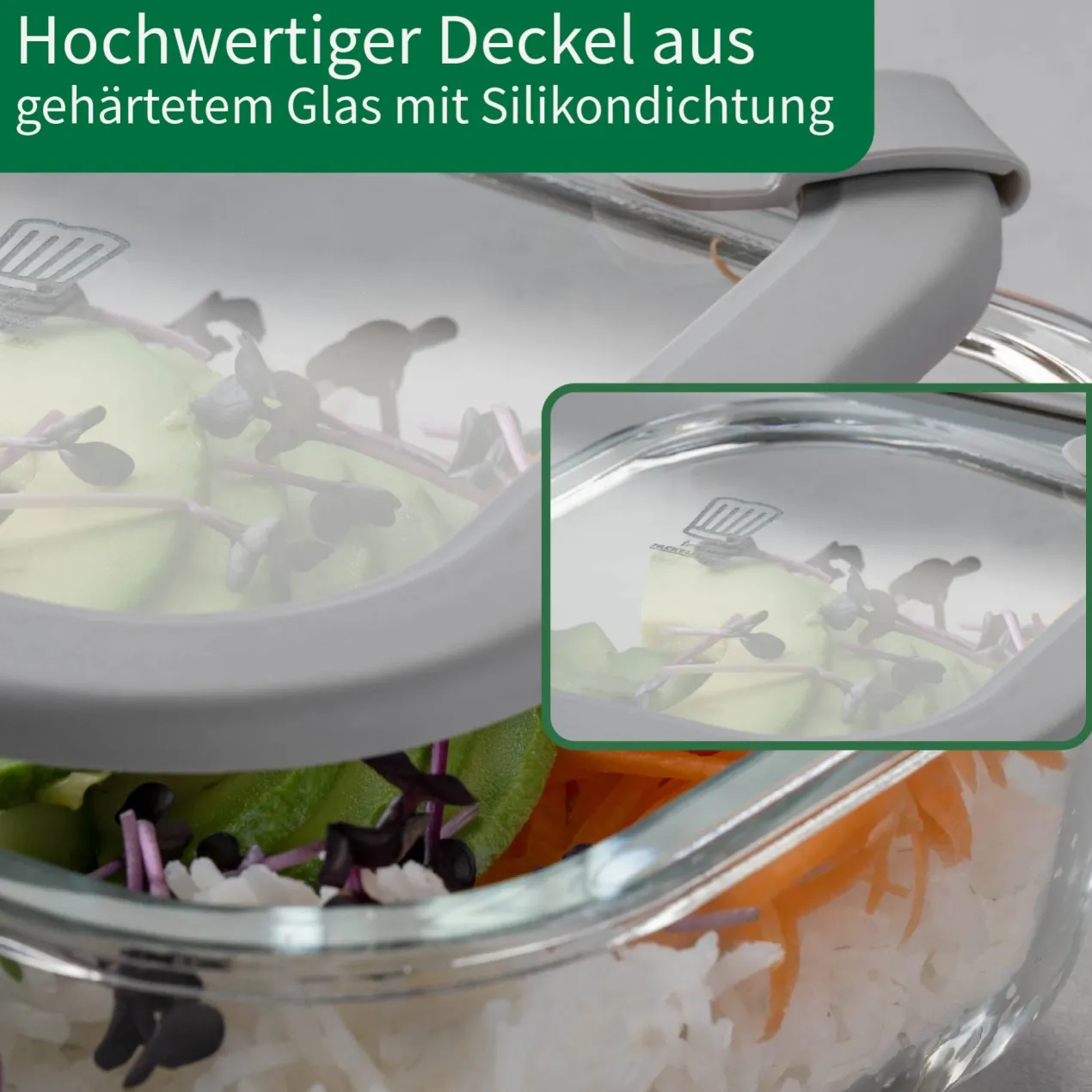Vorratsdose Glas, eckig, 520ml
