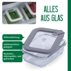 Vorratsdose Glas, eckig, 370ml