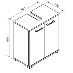 Waschbeckenunterschrank Easy, 60cm, Anthrazit, stehend