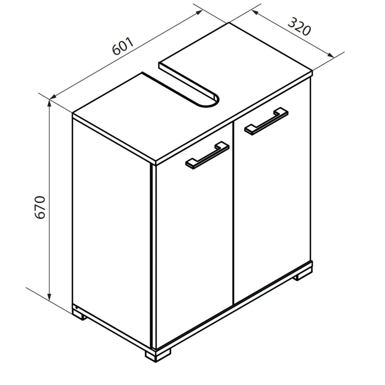 Waschbeckenunterschrank Easy, 60cm, Anthrazit, stehend